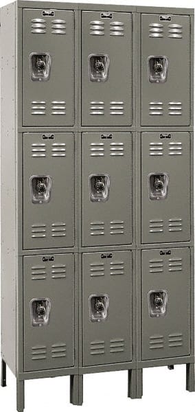 Hallowell - 9 Door, 3 Tier, Ready-Built Wardrobe & Box Lockers - Eagle Tool & Supply