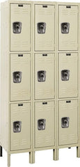 Hallowell - 9 Door, 3 Tier, Ready-Built Wardrobe & Box Lockers - Eagle Tool & Supply