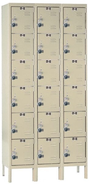 Hallowell - 18 Door, 6 Tier, Ready-Built Wardrobe & Box Lockers - Eagle Tool & Supply