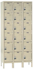 Hallowell - 18 Door, 6 Tier, Ready-Built Wardrobe & Box Lockers - Eagle Tool & Supply
