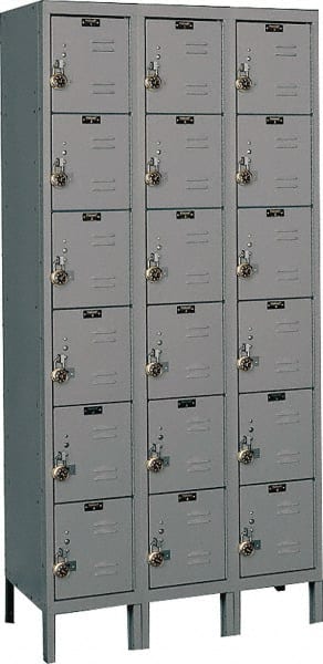Hallowell - 18 Door, 6 Tier, Ready-Built Wardrobe & Box Lockers - Eagle Tool & Supply
