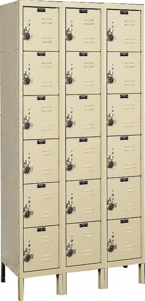 Hallowell - 18 Door, 6 Tier, Ready-Built Wardrobe & Box Lockers - Eagle Tool & Supply