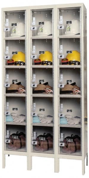 Hallowell - 15 Door, 5 Tier, Safety-View Plus Box Lockers - Eagle Tool & Supply