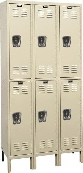 Hallowell - 6 Door, 2 Tier, Galvanite Corrosion Resistant Wardrobe & Box Lockers - Eagle Tool & Supply