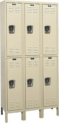 Hallowell - 6 Door, 2 Tier, Galvanite Corrosion Resistant Wardrobe & Box Lockers - Eagle Tool & Supply