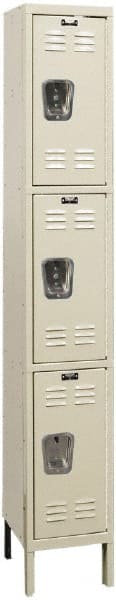 Hallowell - 3 Door, 3 Tier, Galvanite Corrosion Resistant Wardrobe & Box Lockers - Eagle Tool & Supply
