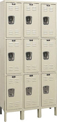 Hallowell - 9 Door, 3 Tier, Galvanite Corrosion Resistant Wardrobe & Box Lockers - Eagle Tool & Supply