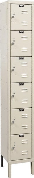 Hallowell - 6 Door, 6 Tier, Galvanite Corrosion Resistant Wardrobe & Box Lockers - Eagle Tool & Supply