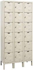 Hallowell - 18 Door, 6 Tier, Galvanite Corrosion Resistant Wardrobe & Box Lockers - Eagle Tool & Supply