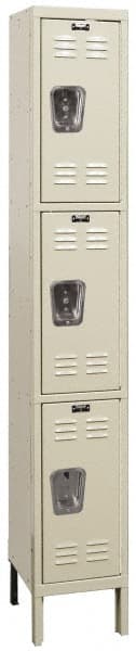 Hallowell - 3 Door, 3 Tier, Galvanite Corrosion Resistant Wardrobe & Box Lockers - Eagle Tool & Supply