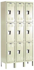 Hallowell - 9 Door, 3 Tier, Galvanite Corrosion Resistant Wardrobe & Box Lockers - Eagle Tool & Supply