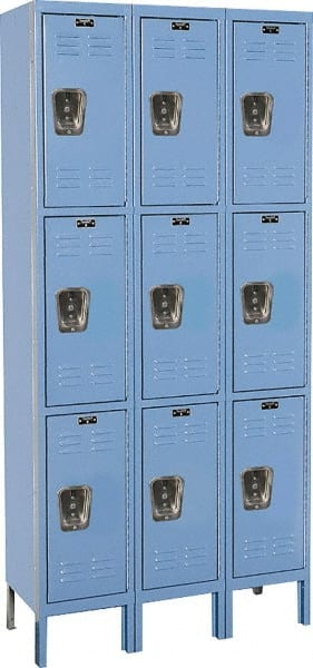Hallowell - 9 Door, 3 Tier, Premium Wardrobe Lockers - Eagle Tool & Supply
