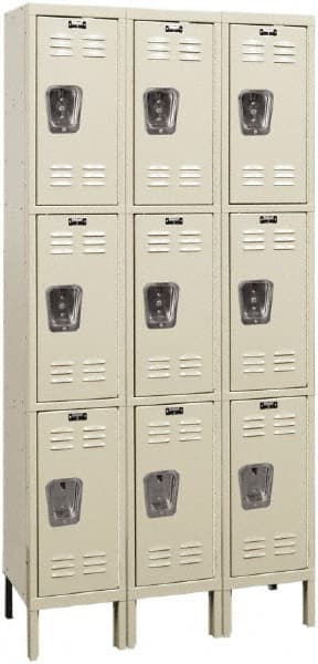 Hallowell - 9 Door, 3 Tier, Premium Wardrobe Lockers - Eagle Tool & Supply