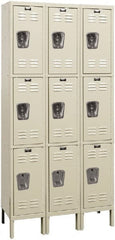 Hallowell - 9 Door, 3 Tier, Premium Wardrobe Lockers - Eagle Tool & Supply