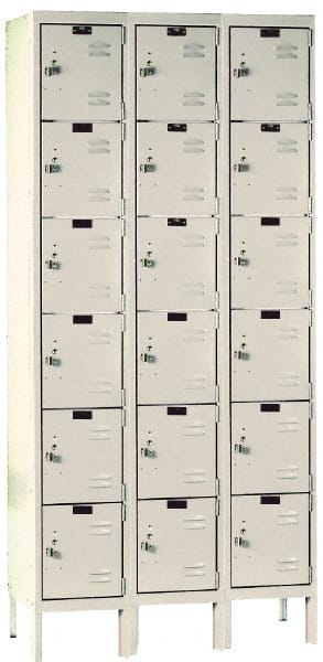 Hallowell - 18 Door, 6 Tier, Premium Box Lockers - Eagle Tool & Supply