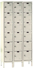 Hallowell - 18 Door, 6 Tier, Galvanite Corrosion Resistant Wardrobe & Box Lockers - Eagle Tool & Supply