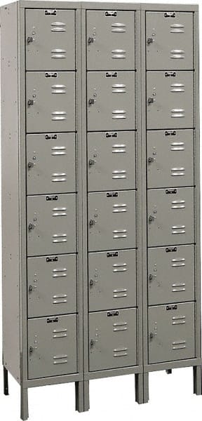 Hallowell - 18 Door, 6 Tier, Premium Box Lockers - Eagle Tool & Supply