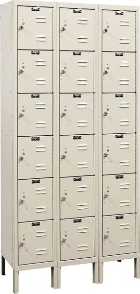 Hallowell - 18 Door, 6 Tier, Premium Box Lockers - Eagle Tool & Supply
