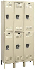 Hallowell - 6 Door, 2 Tier, Galvanite Corrosion Resistant Wardrobe & Box Lockers - Eagle Tool & Supply