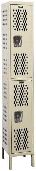 Hallowell - 2 Door, 2 Tier, Heavy-Duty Ventilated Wardrobe & Box Lockers - Eagle Tool & Supply