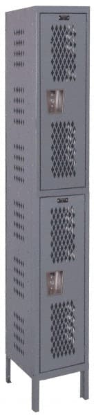 Hallowell - 2 Door, 2 Tier, Heavy-Duty Ventilated Wardrobe & Box Lockers - Eagle Tool & Supply