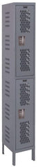 Hallowell - 2 Door, 2 Tier, Heavy-Duty Ventilated Wardrobe & Box Lockers - Eagle Tool & Supply