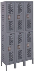 Hallowell - 6 Door, 2 Tier, Heavy-Duty Ventilated Wardrobe & Box Lockers - Eagle Tool & Supply