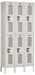 Hallowell - 6 Door, 2 Tier, Heavy-Duty Ventilated Wardrobe & Box Lockers - Eagle Tool & Supply