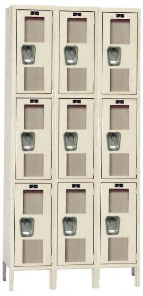 Hallowell - 9 Door, 3 Tier, Safety-View Wardrobe Lockers - Eagle Tool & Supply
