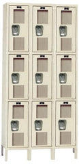 Hallowell - 9 Door, 3 Tier, Safety-View Wardrobe Lockers - Eagle Tool & Supply