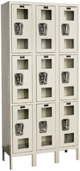 Hallowell - 9 Door, 3 Tier, Safety-View Wardrobe Lockers - Eagle Tool & Supply
