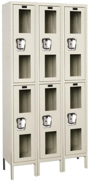 Hallowell - 6 Door, 2 Tier, Safety-View Wardrobe Lockers - Eagle Tool & Supply