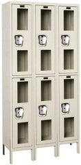 Hallowell - 6 Door, 2 Tier, Safety-View Wardrobe Lockers - Eagle Tool & Supply