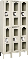 Hallowell - 6 Door, 2 Tier, Safety-View Wardrobe Lockers - Eagle Tool & Supply