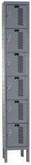 Hallowell - 6 Door, 6 Tier, Heavy-Duty Ventilated Wardrobe & Box Lockers - Eagle Tool & Supply