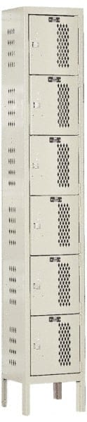 Hallowell - 6 Door, 6 Tier, Heavy-Duty Ventilated Wardrobe & Box Lockers - Eagle Tool & Supply