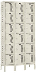 Hallowell - 18 Door, 6 Tier, Heavy-Duty Ventilated Wardrobe & Box Lockers - Eagle Tool & Supply