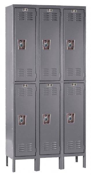 Hallowell - 6 Door, 2 Tier, Ready-Built Wardrobe & Box Lockers - Eagle Tool & Supply