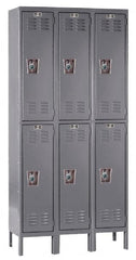 Hallowell - 6 Door, 2 Tier, Ready-Built Wardrobe & Box Lockers - Eagle Tool & Supply