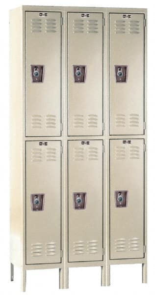 Hallowell - 6 Door, 2 Tier, Ready-Built Wardrobe & Box Lockers - Eagle Tool & Supply