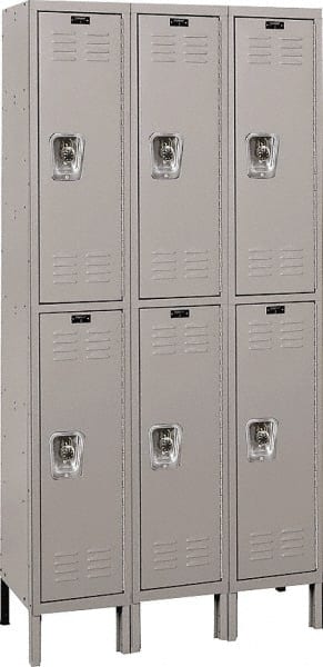 Hallowell - 6 Door, 2 Tier, Ready-Built Wardrobe & Box Lockers - Eagle Tool & Supply
