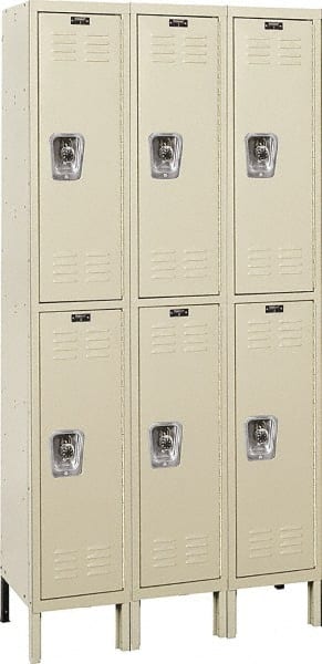 Hallowell - 6 Door, 2 Tier, Ready-Built Wardrobe & Box Lockers - Eagle Tool & Supply