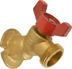 B&K Mueller - 1/2" Pipe, Brass Sillcock - Tee Handle, FNPT x GHT End Connections, 125 psi WOG Rating - Eagle Tool & Supply