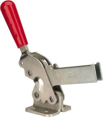 De-Sta-Co - 1,400 Lb Holding Capacity, Vertical Handle, Manual Hold Down Toggle Clamp - 66° Handle Movement, 78° Bar Opening, U-Bar, Flanged Base, Electro-Plated Zinc, Carbon Steel - Eagle Tool & Supply