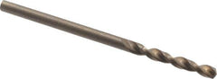 Cleveland - #40 135° Parabolic Flute Cobalt Screw Machine Drill Bit - Oxide/Gold Finish, Right Hand Cut, 13/16" Flute Length, 1-13/16" OAL, Split Point, Straight Shank - Eagle Tool & Supply