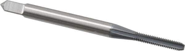 OSG - #2-56 UNC 2B 2 Flute elektraLUBE Finish High Speed Steel Straight Flute Standard Hand Tap - Bottoming, Right Hand Thread, 1-3/4" OAL, 7/16" Thread Length, H2 Limit - Eagle Tool & Supply