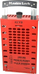 Master Lock - 3-1/2" Deep x 6-3/8" Wide x 12-3/4" High, Portable & Wall Mount Group Lockout Box - Red, 14 Padlocks - Eagle Tool & Supply