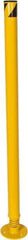 Vestil - 2-1/2" Diam x 42" High, Yellow Steel Spring Bollard - 6" Wide x 6" Long Mounting Plate, 19 Lb - Eagle Tool & Supply