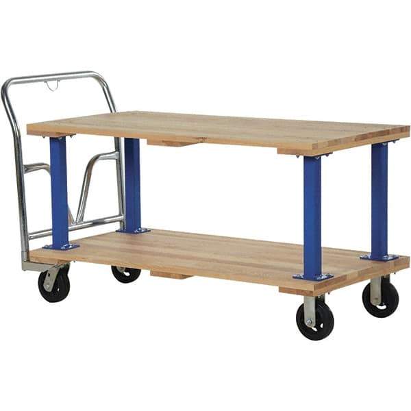 Vestil - 1,600 Lb Capacity Hardwood Platform Truck - Hardwood Deck, 27" OAW - Eagle Tool & Supply