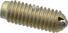 Gibraltar - 10-32, 0.093" Ball Diam, 33/64" Body Length, 0.025" Max Ball Reach, Threaded Ball Plunger - Steel Body, Steel Ball, 2 Lb Initial End Force, 5 Lb Final End Force, Locking Element - Eagle Tool & Supply